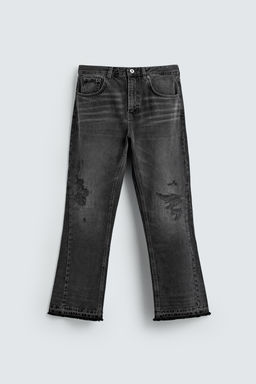 RIPPED BELL BOTTOM FIT JEANS