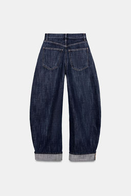 JEANS TRF BARREL FOLDED TIRO MEDIO / ?ndigo oscuro - Zara фото 9