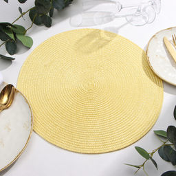 Салфетка сервировочная «Доляна. Классика», жёлтая, d=38 см