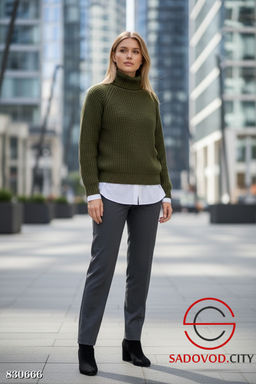 Свитер вязаный однотонный