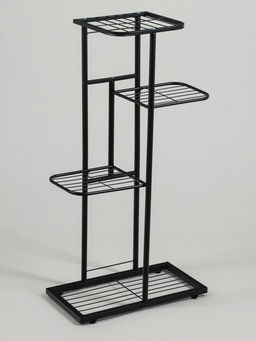 Подставка для цветов Greengo, 4 полки, 43×22×82 см, напольная, металл, чёрная