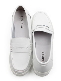 03-YD122-3 WHITE Лоферы женские (натуральная кожа)