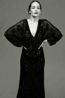 EMBROIDERED SEQUINNED DRESS ZW COLLECTION