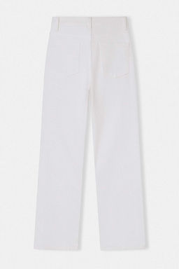 Beyaz Yuksek Bel Orta Esnek Straight Duz Kesim Jeans TWOSS26JE00215 - Trendyolmilla фото 2