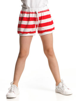 Шорты в полоску для девочки детский сад UD 0155 красный