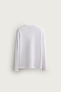 CAMISETA REGULAR FIT MANGA LARGA / Blanco roto - Zara фото 7