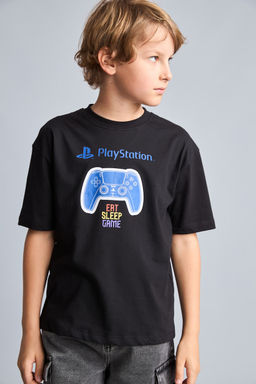 %100 Pamuk PlayStat_on Lisansl_ Oversize Ti__rt Erkek _ocuk