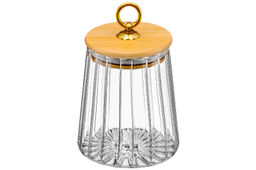 Банка стеклянная 650 мл 10*10*13 см с деревянной крышкой с силиконовым уплотнителем - Elan gallery фото 9