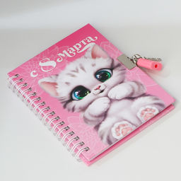 Блокнот на замочке А6, 50 л С 8 Марта