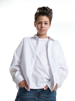 Рубашка для мальчика 22-7619 голубой - Mini maxi фото 13