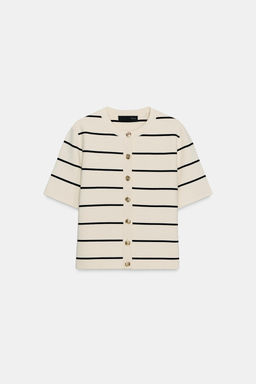 CHAQUETA PUNTO RAYAS MANGA CORTA / rayas - Zara фото 5