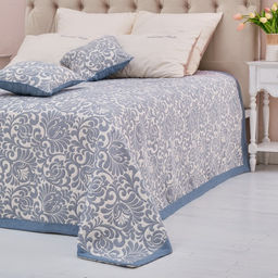 Покрывало хлопковое Этель Узоры 220х2405 см, цвет серый, 100%хлопок, 300гр/м2  фото 3