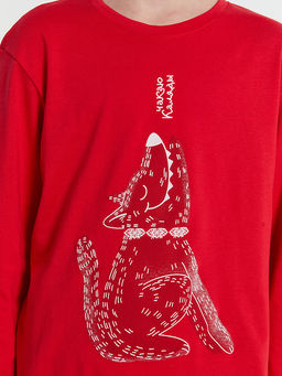 Пижама для мальчиков красная с принтом и надписью Чакаю Каляды - Mark formelle фото 7