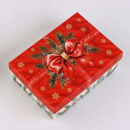 Цена за 2 шт. Коробка подарочная новогодняя складная «С Новым годом», бант, 21×15×7 см