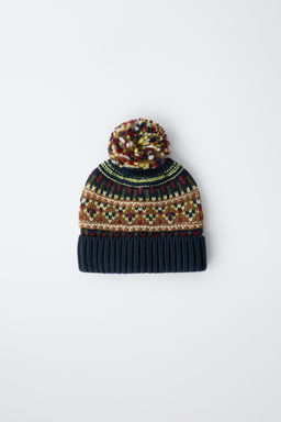 JACQUARD KNIT BEANIE
