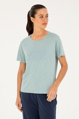 U. S. Polo Assn / Женская зеленая футболка с круглым вырезом - U.s. polo assn фото 8