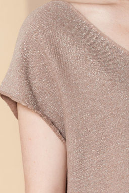 Свободный джемпер тонкой вязки с люрексом