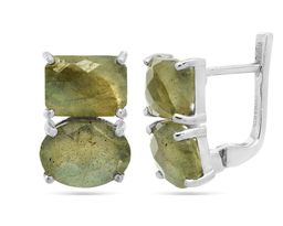 Серьги из серебра лабрадорит, Авангард