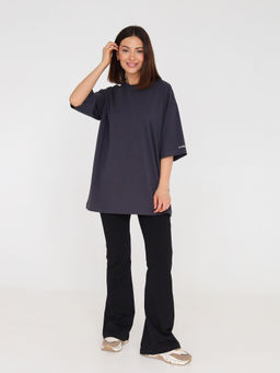 Футболка овер unisex, графит - Inzibe фото 4