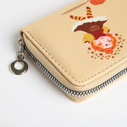 Кошелёк на молнии «Фея осени», отдел для карт, для монет, бежевый