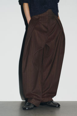 BALLOON TROUSERS WITH STRIPES AND PLEATS - Zara фото 2