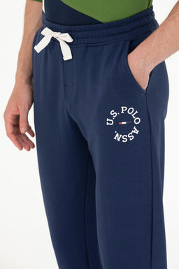 Штаны спортивные U. S. Polo Assn темно-синие из хлопка - U.s. polo assn фото 12