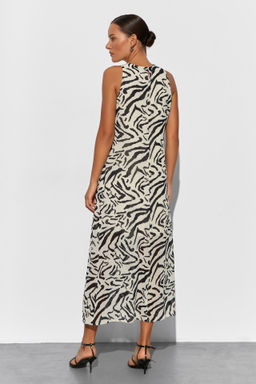 Платье миди с открытыми плечами принт зебра - Mollis фото 4