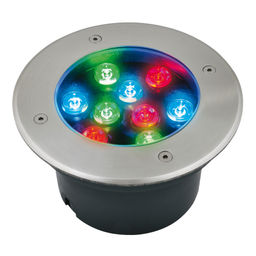 ULU-B12A-9W/RGB IP67 GREY Светильник светодиодный уличный. Архитектурный встраиваемый. RGB свет. Корпус серый. TM Uniel.