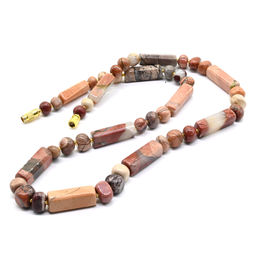 Яшма уральская бусы брусок 22*7мм, 52см Радуга камня