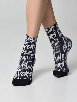 Цена за 2 пары. Носки Классические CONTE FANTASY Плотные носки с черным мыском и рисунком Brave mix - Conte elegant фото 2