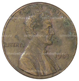 Монета 1 цент 1983 года США