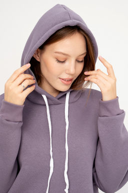 Джемпер Футер 3-х нитка начес 194L17 аметист худи толстовка - Solo mio фото 5