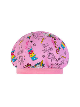 Берет детский розовый принт магия