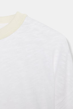 CONTRAST NECK T-SHIRT - Zara фото 8