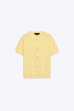 CARDIGAN WITH FAUX PEARL TIES - Zara фото 16