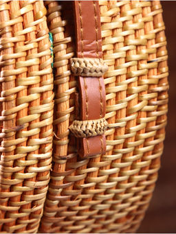 Сумка женская через плечо плетёная «Цветок», 20×6×70 см, ротанг