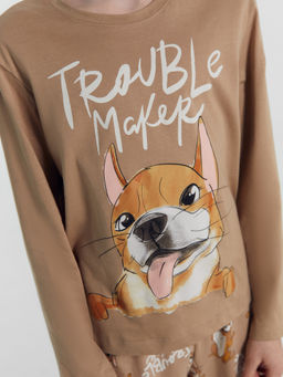 Комплект для мальчиков (джемпер, брюки) бежевый с собачками - Mark formelle фото 6