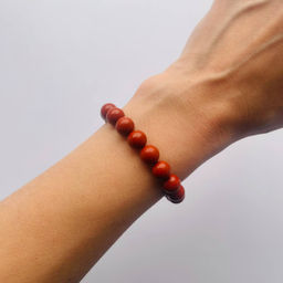 Браслет из кирпичной Яшмы 17 см +