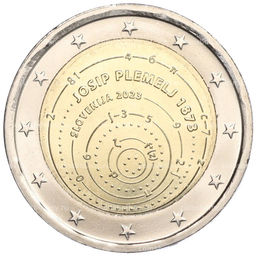 Монета 2 евро 2023 года Словения  150 лет со дня рождения Йосипа Племеля