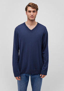 Kasmir Kar?s?ml? Lacivert Kazak - Mavi фото 3