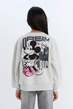 Толстовка с круглым вырезом для девочек Disney Mickey & Minnie Relax Fit - Defacto фото 6