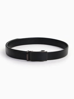 Ремень мужской длинный 130 см, регулируемая длина, ширина 3.5 см, пряжка автомат, чёрный