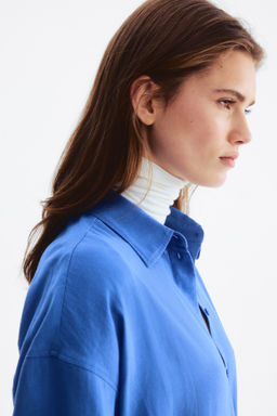 Camisa oversize en mezcla de lino - H&m фото 8