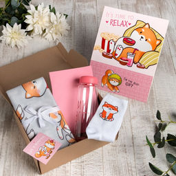 Набор подарочный «Этель» Relax, плед 75×100 см, носки 36-39 (23-25 см), бутылка, блокнот