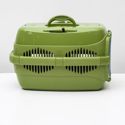 Переноска для животных до 9 кг Пижон, металлическая дверь, 43 х 29 х 27,5 см, оливковая  фото 3