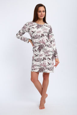 Ночная сорочка из интерлока длинный рукав Соня кофе