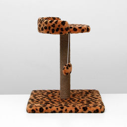Когтеточка малая Арена с игрушкой, 40 х 40х 55 см, джут, леопард - Пижон фото 10
