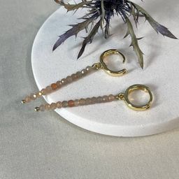 Серьги длинные из Лунного камня