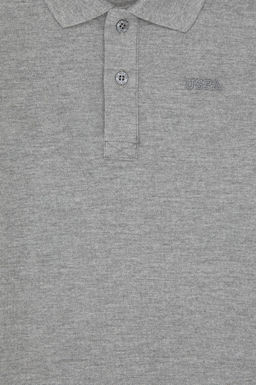 Erkek _ocuk Gri Melanj Basic Polo Yaka Sweatshirt Sepette S_rpriz _ndirim - U.s. polo assn фото 3