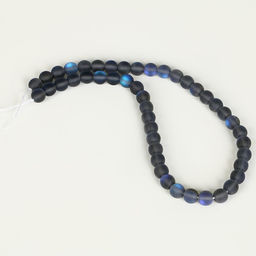 Бусины из натурального камня «Кошачий глаз», набор 46 шт., размер 1 шт. — 8 мм, матовый тёмно-синий